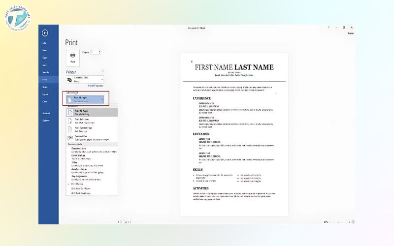 Cách sử dụng máy in Canon LBP 2900 bước 5 Print All Pages